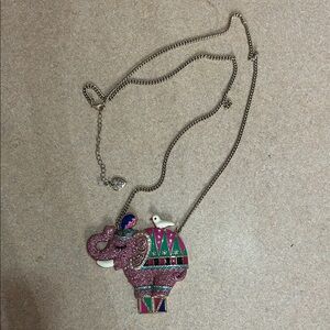 Betsy Johnson Elephant Pendant Necklace